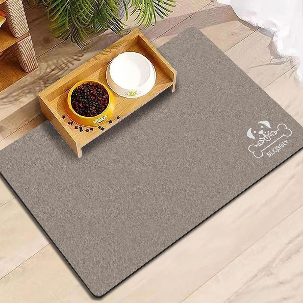 18"×30" Dog Food Mat-Absorbent Dog Mat for Food and Water - Brown-GT / 12"L x 20"W
