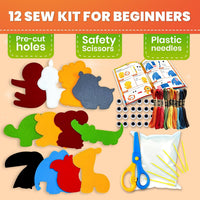 QUOKKA kids sewing kit with 12 felt toy projects and storage box - view 13