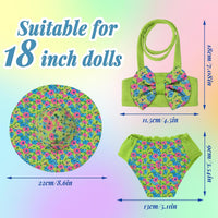 Kajaia 8 Pcs 18 Inch Doll Swimsuits Clothes and Accessories – Fun for Kids & Family - Green / Swimsuit - image 3