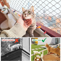 AnExer black composite nylon cat netting for balcony with rope, hooks and anchors - view 2