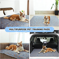 Sunheir 2 Pack Washable Guinea Pig Pee Pads, 24" x 48" Waterproof Reusable Guinea Pig Cage Liners, Absorbent Bedding Training Mat for Small Animal Guinea Pigs Rabbit Bunny Hamster - Light Grey