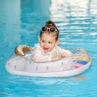 Inflatable Baby Swimming Float with Safety Seat Fun Swimming Pool - Rainbow - image 3
