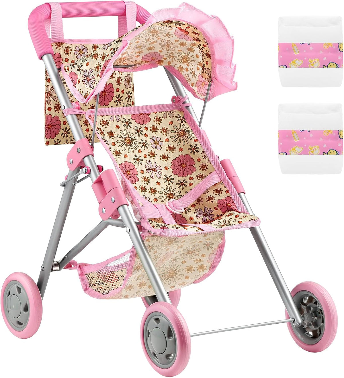 GAGAKU foldable baby doll stroller with 12 inch doll and care accessories - view 3