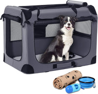 Portable Collapsible Dog Crate - Gray / 32.0"L x 23.0"W x 23.0"H