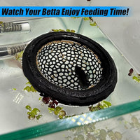 Aquarium Floating Betta Fish Skins, Betta or Shrimp Feeder, Cave and Hammock, Small Fish Feeding Rings, Aquarium Hiding Feeding Decorative Accessories (Cyan)