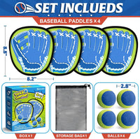 Ellinjan catch ball game set with 4 sticky paddles, 4 balls and storage bag - view 2