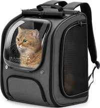 Pecute Cat Backpack Carrier, Large Space Cat Bubble Backpack - Gray / 12.6"L x 10.2"W x 16.5"H