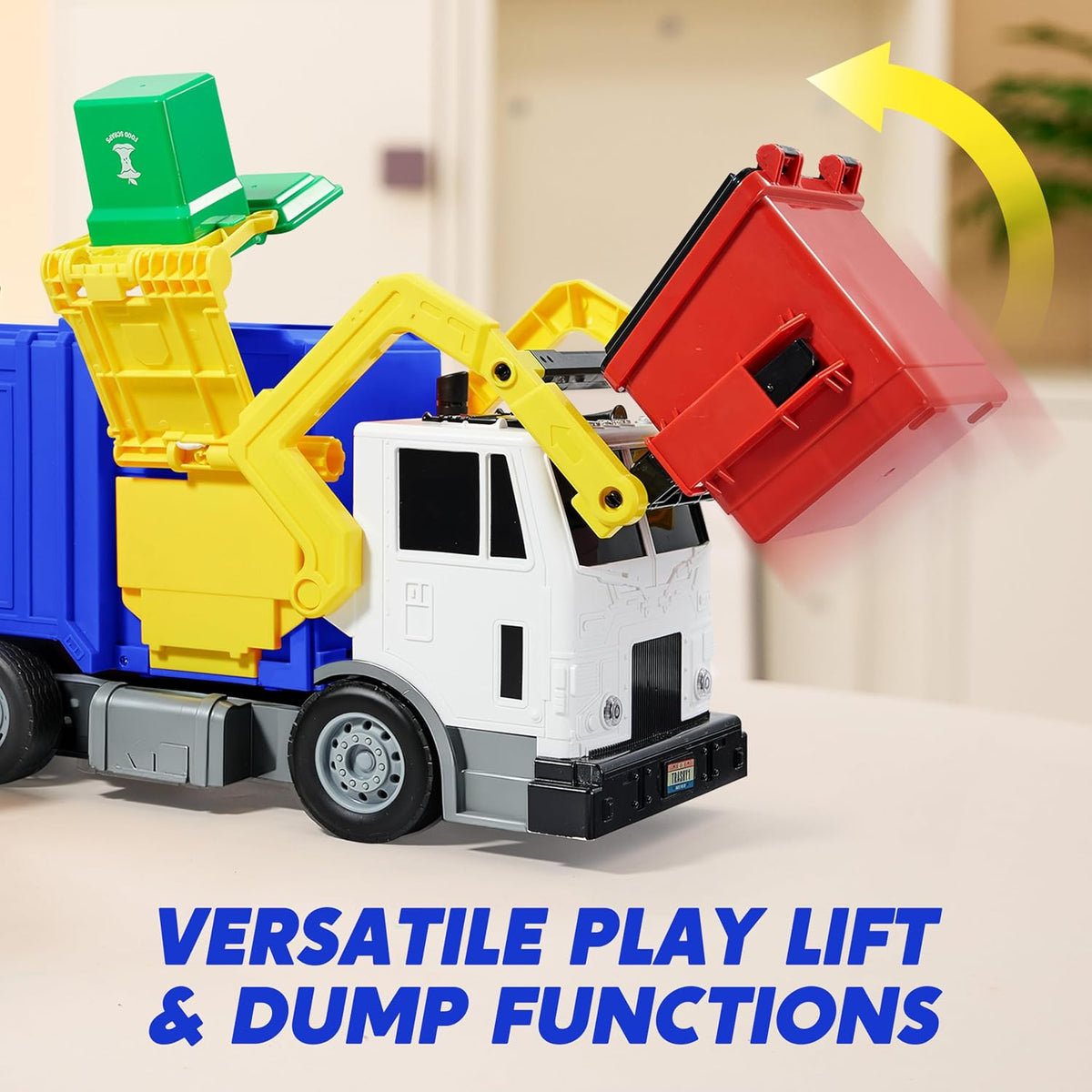 JOYIN Large Friction Powered Garbage Truck Toy Set - Blue - image 4