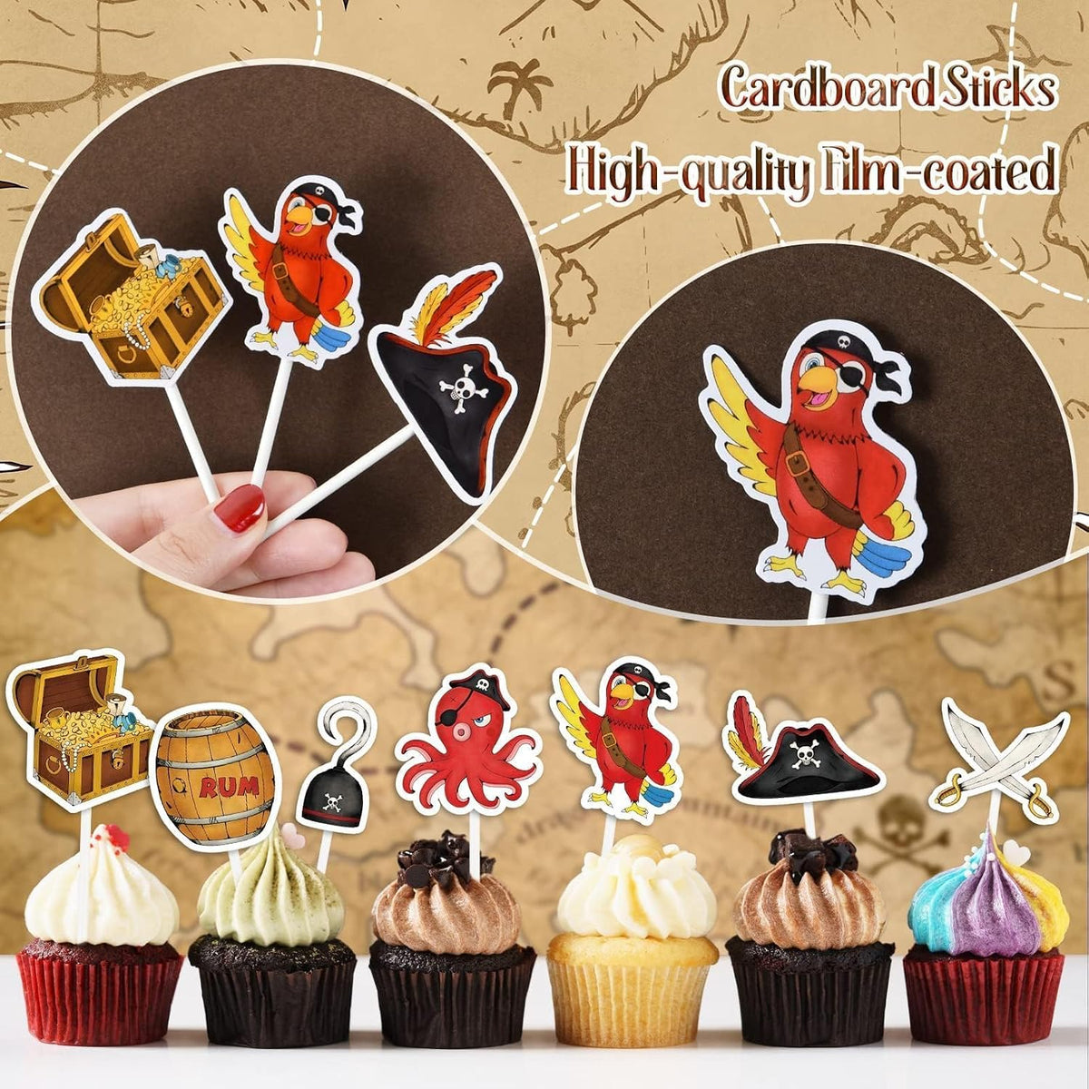 WERNNSAI 36 farm cupcake toppers with cow, pig, sheep, horse and house designs - view 21