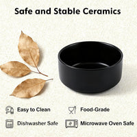 Elevated/Raised Ceramic Dog Bowl with Bamboo Stand，6 Inch 3.6 Cups - Black / Medium - image 3