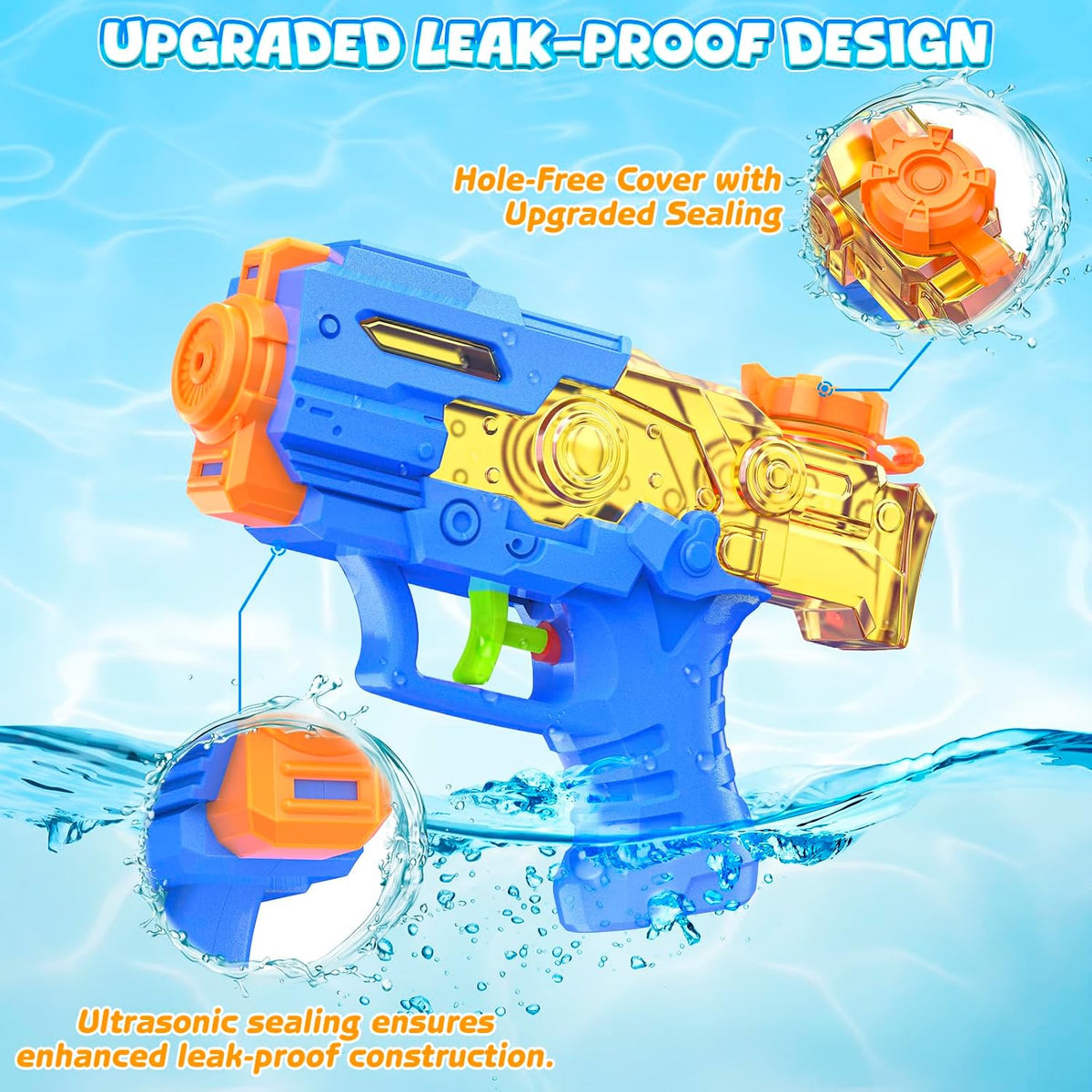 JouJueBoo 2 pack water guns for kids with clear 180cc tanks, blue and green - view 12