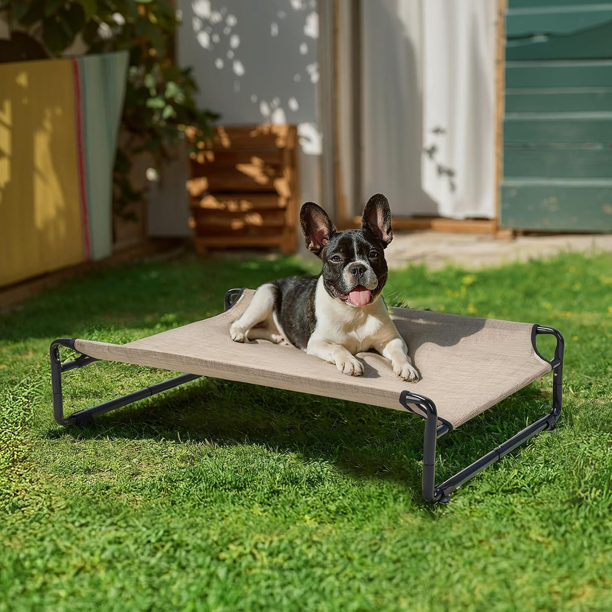 Veehoo Outdoor Elevated Dog Bed - Beige Coffee / 35.0"L x 26.0"W x 9.4"Th - image 3