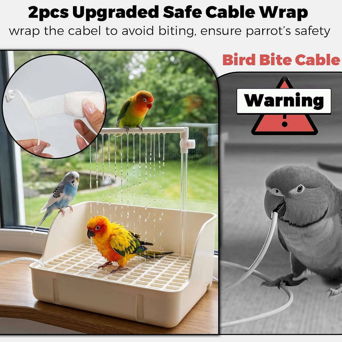 Automatic Parakeet Bird Bath with Pump - White with Control Valve - image 4