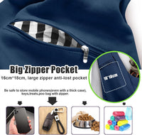 Tomkas Small Dog Sling Carrier, Classic Pocket & Classic Strap - Darkblue / M - Zip pocket & Adjust Strap - image 2
