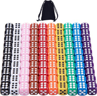 AUSTOR 100 Pcs 12mm Dice 6 Sided Game Dice Set with a Drawstring Pouch – Fun for Kids & Family - Solid Rounded, 12mm