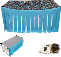 RIOUSSI Guinea Pig Hideout Hideaway Corner Fleece Toys Cage - Blue Rectrangle / Rectangle