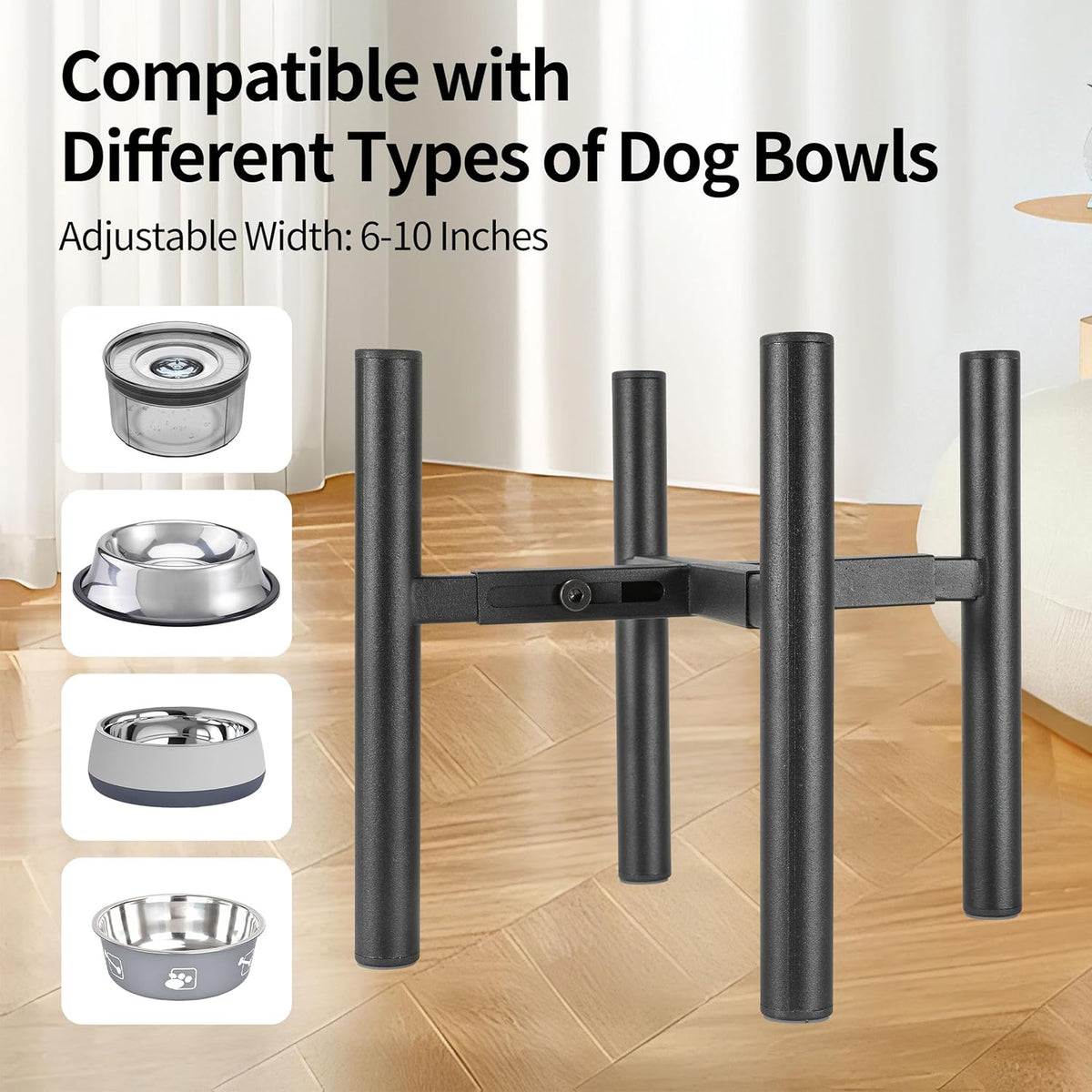 PROERR Lifted Dog Bowl Stand, Without Bowls - Small-HIGH-8IN - image 2