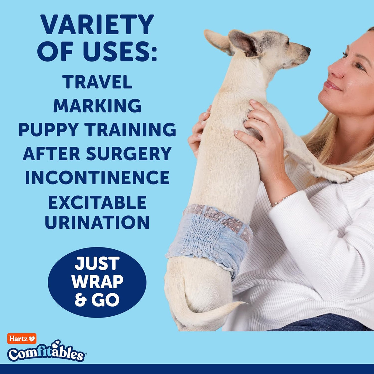 Hartz Comfitables Disposable Male Dog Wraps Stretchy Waistband - Trial Pack / Large - image 2