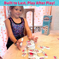 Funwares Stack-O-Lantern wooden pumpkin stacking game blocks in a tower - view 11