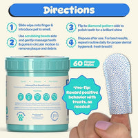 All-in-1 Dog Teeth Cleaning Wipes | Enzymatic Whitening + Premium Scrubbing Beads | No Mess, Pet Dental Wipes & Finger Tooth Brushing Kit | Plant-Based Dental Care for Cats & Dogs (60 Count)