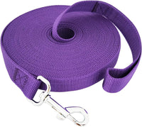 SALO Nylon Training Dog Leash for Small Medium Large Dogs - Purple / 3/4 inch x 15 feet