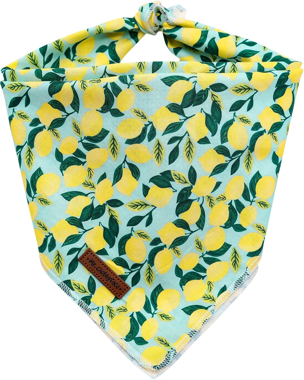 MR. CHUBBYFACE Fall Orange Plaid Dog Bandanas Reversible Triangle - C:Lemon / L