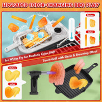 Upgraded Kids Grill Playset, Interactive BBQ Toys - Red Grill - image 3