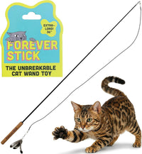 Forever Stick Unbreakable Cat Wand Toy, Durable Feather Teaser – Essentials for Cats - Forever Stick 1-Pack