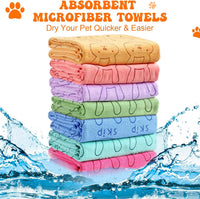 Peryiter 8 Pcs Dog Drying Towels Bulk 55'' x 28'' Pet Grooming - Colorful - image 2