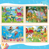 LACCHOUFEE 4-pack wooden puzzles for kids ages 3 to 5 - view 5