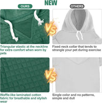 Small Dog Hoodie,Warm Winter Dog Sweater with Pocket & Leash Hole – Essentials for Dogs - Dark Green / 3XL (Back: 30",Chest: 37", Neck: 27") - image 2