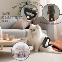 Cat Grooming Kit, 6-Piece Deshedding Brush Set, Pink – Essentials for Cats - White - image 2