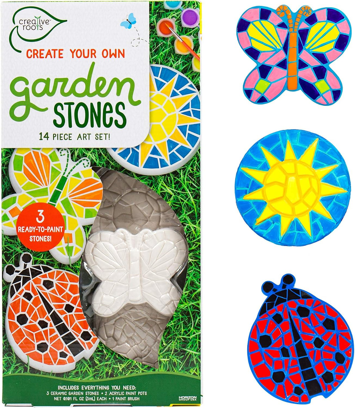 Creative Roots Paint Your Own Stepping Stone Kit - Pack of 3