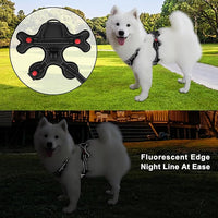 Dog Harness, Adjustable Reflective Dog Vest No Pull Dog Harness with Badge and Bow Tie for Puppy Small Medium Large Dogs