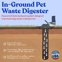 Doggie Dooley Pet Waste Digester, Black with Green - Large / Pyramid Style - image 2