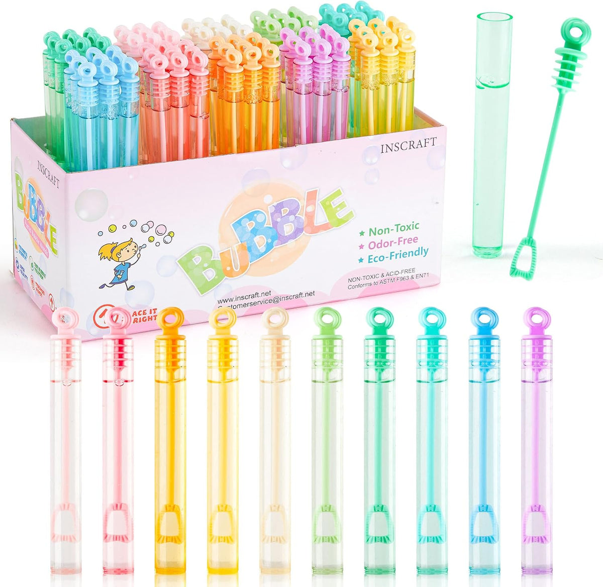 INSCRAFT Bubble Wand, Summer Toys, Wedding - Pastel