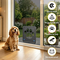 Dog Door for Screen Door, Cat Door Screen Small Dog Door Insert for Sliding Door Easy Install - 8" x 10" Small - image 4