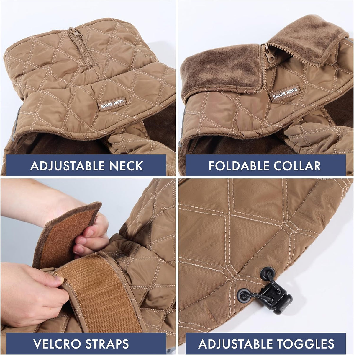 Spark Paws Quilted Dog Winter Coat - Brown / 4XL - image 2
