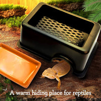 Reptile Hide Box, Humid Hideout Cave for Reptiles Snake Hide Lizards Hideaway Hut Leopard Gecko - 2 PCS - image 4