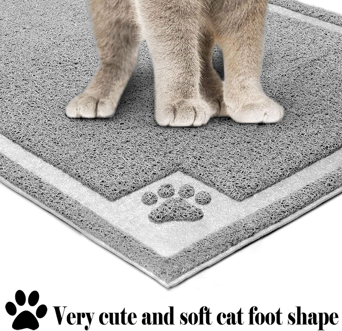 UPSKY Large Cat Litter Mat Trapper 35"×23", Waterproof, Non-Slip - Light Grey - image 3