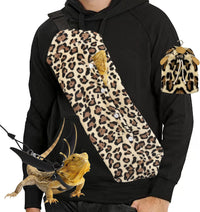 Bearded Dragon Leash and Harness Set, Beardie Carrier - Leopard Pattern