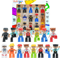 Playmags Large Magnetic Figures Community Set of 15 Pieces - 5. Add-On Figures