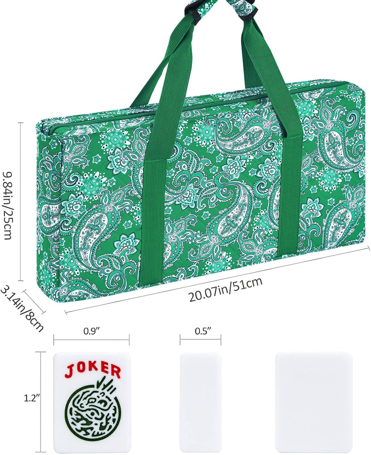 American Mahjong Game Set, 166 Quality White Tiles - Green - image 2