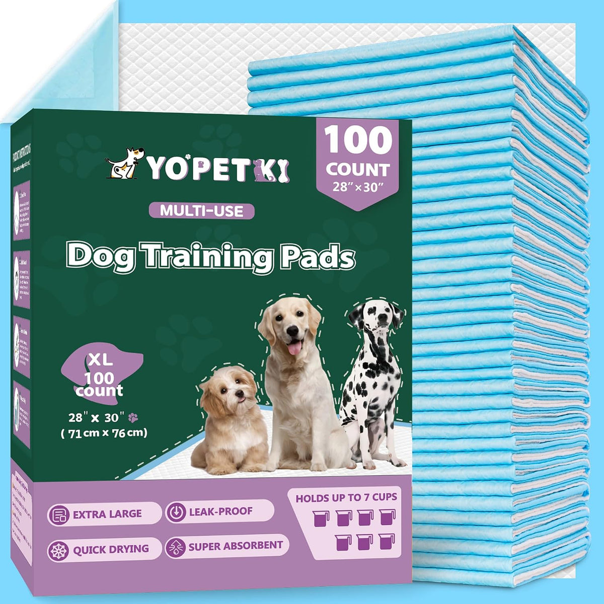 50 Count Dog Pee Pads Extra Large, 28" x 34" - 28"x30"-100 Count