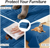 Waterproof Dog Bed Blanket - Navy Blue+blue / Geometric / 52x82 Inch - image 4