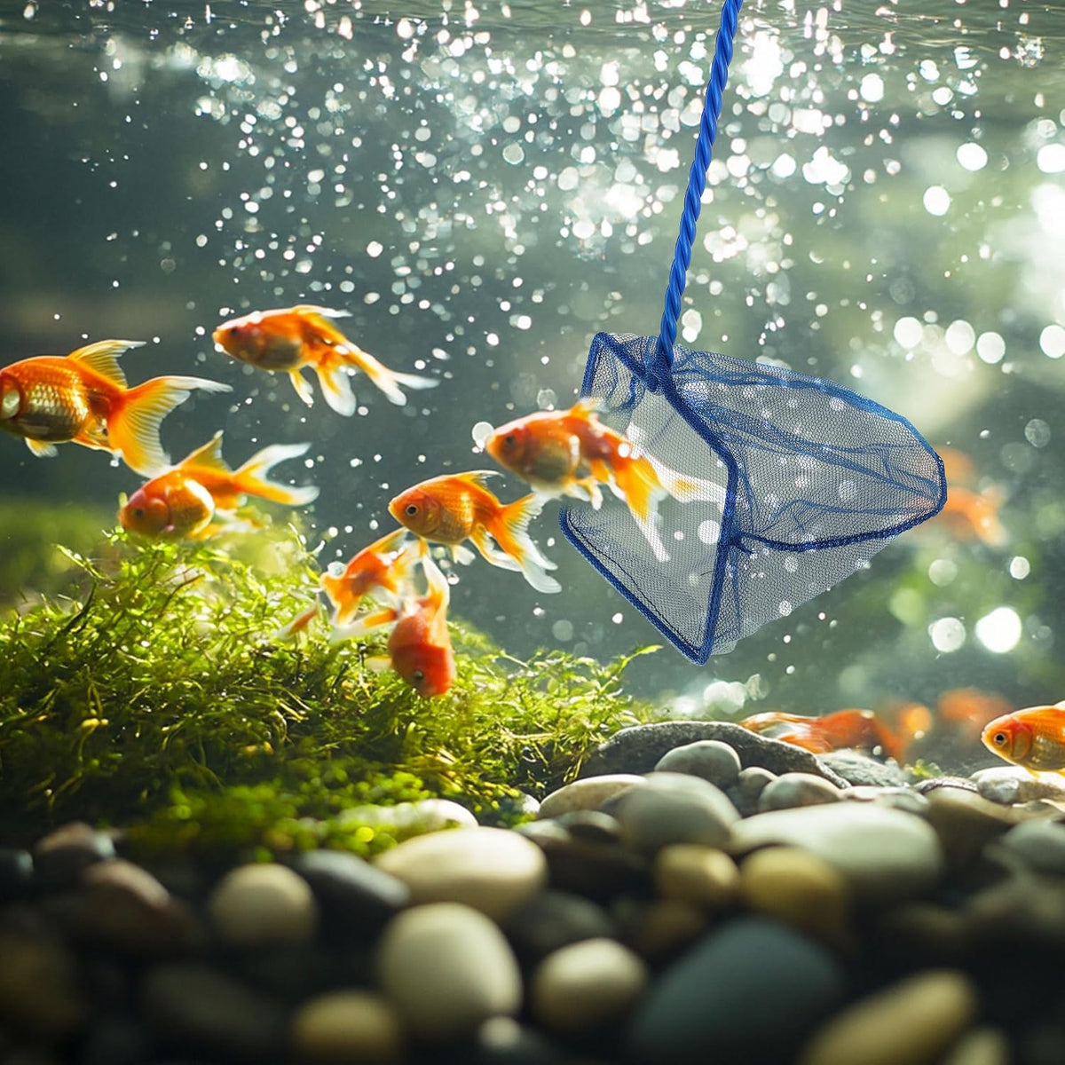 Mogoko 2 Pack Aquarium Net Fish Net Small Net Multi-Size Fine Mesh - 2. Blue / 5 Inch - image 4