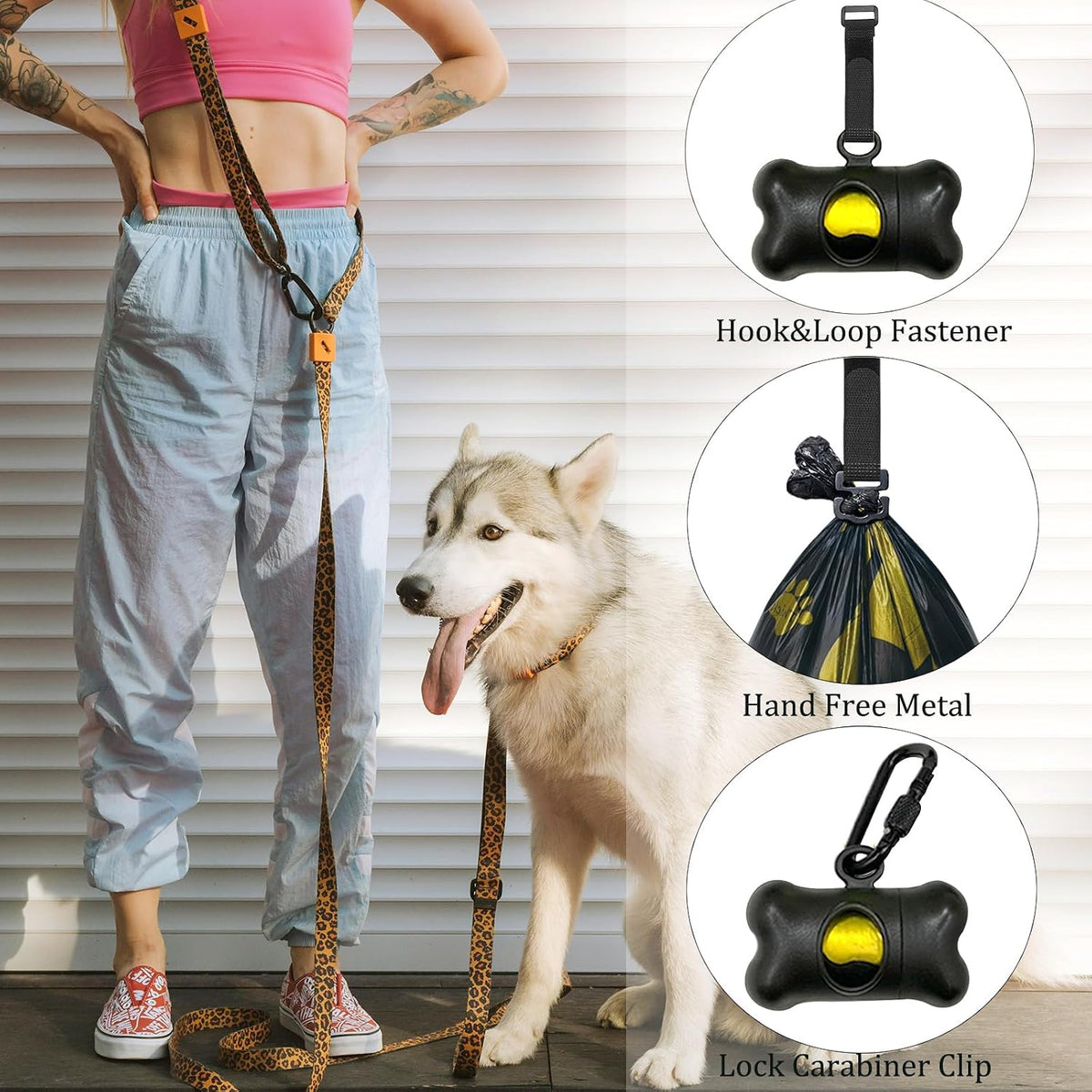 Bone-Shaped Dog Poop Bag Holder for Leash - Black / 15 Count (Pack of 1) - image 2