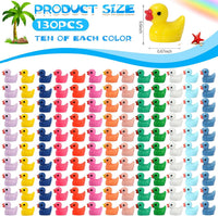 GADIEDIE130Pcs Multicolor Mini Resin Ducks - 130PCS 13 Colors - image 2