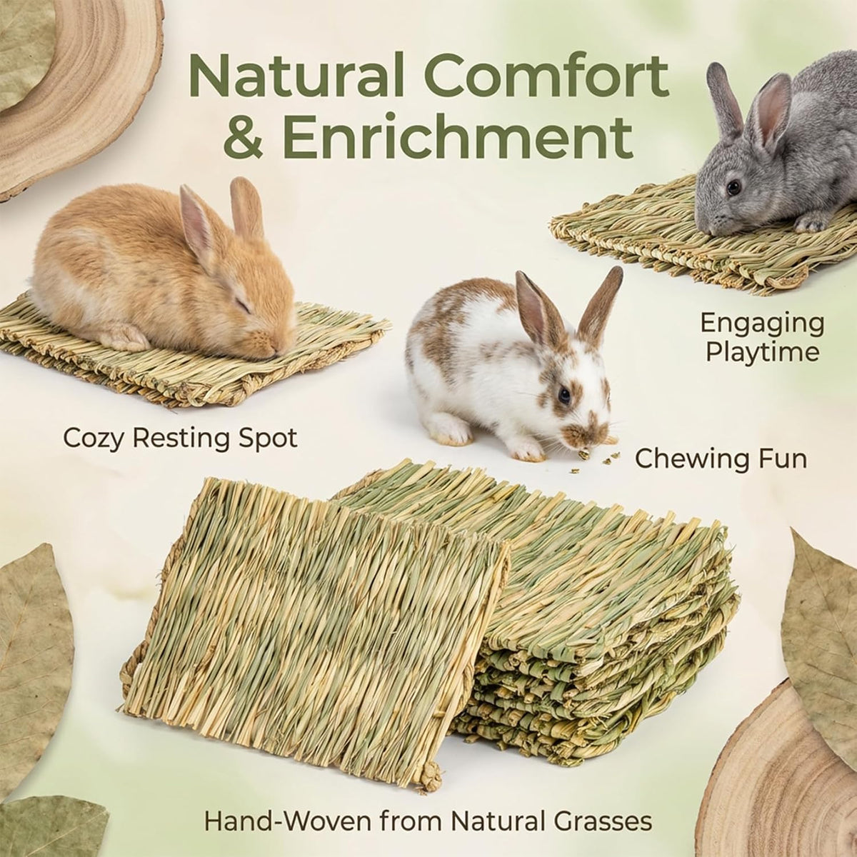 Sukh Bunny Mat, Grass Mats for Rabbits - 4 PCS - image 2