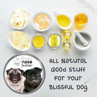The Blissful Dog Pug Duo Nose Butter for Dry, Cracked Skin, Lick-Safe Dog Nose Balm with Moisturizing Shea Butter, Almond, Olive, and Essential Oils, Pet Supplies, Uncented, 1 oz.
